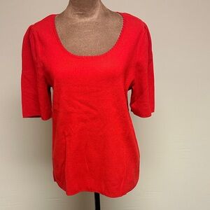 Talbots Vibrant Red Short Sleeve Top